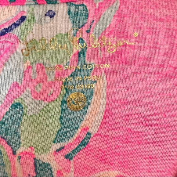 Lilly Pulitzer Pima Cotton Beacon Toucan Can Tropical T-shirt Dress Size XS - Picture 5 of 6